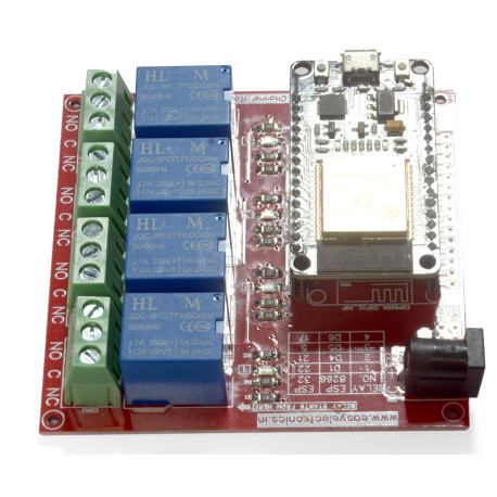 ESP32 Based 4-Channel Relay Board Micro Controller Board Electronic (WiFi Bluetooth)
